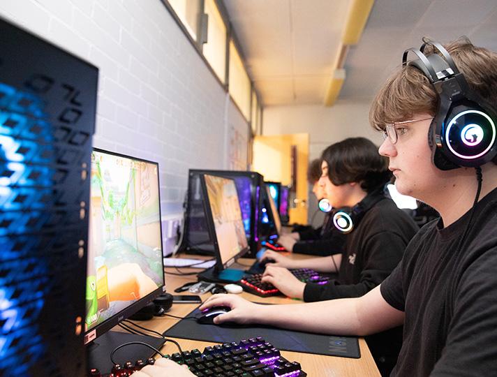 Students using the compute